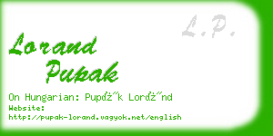 lorand pupak business card